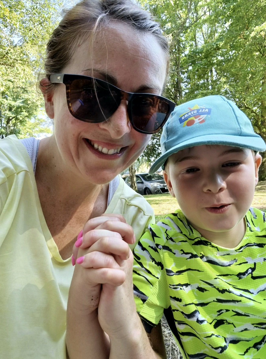 Helen and her son Bertie - her running buddie 